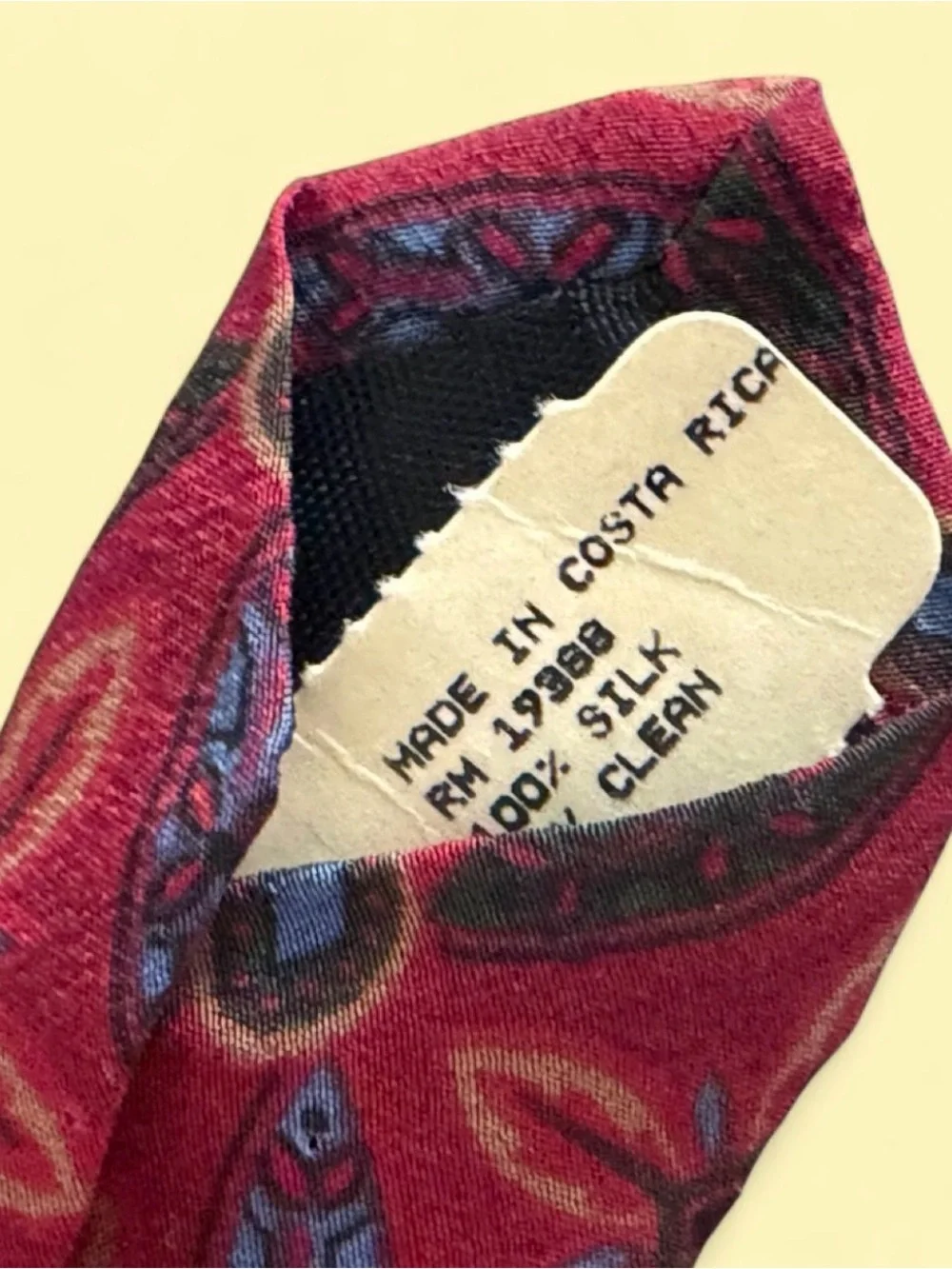 Vintage Karl Lagerfeld Red Geometric Floral Tie